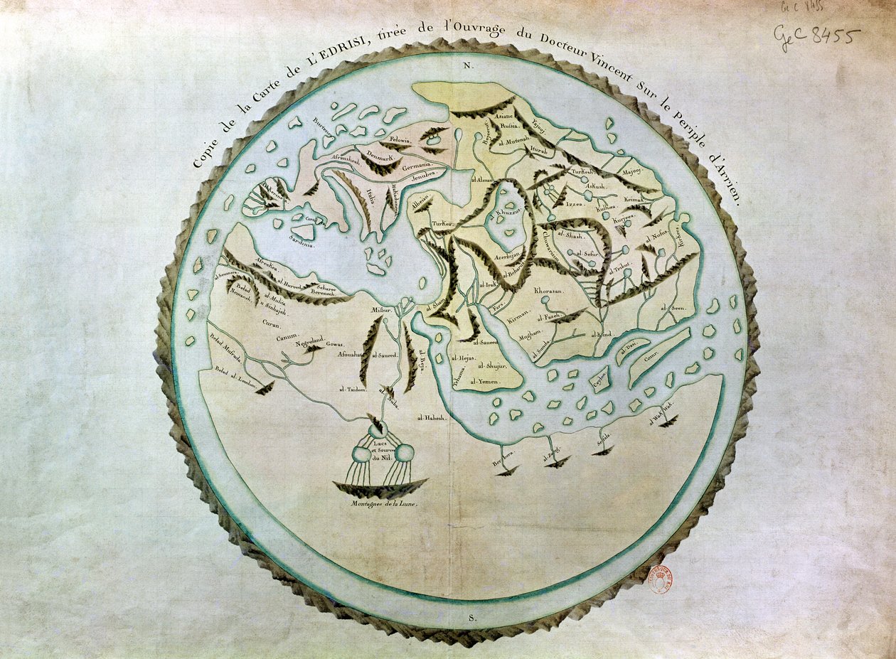 Dünya haritası by Abu Muhammad Al Idrisi or Edrisi