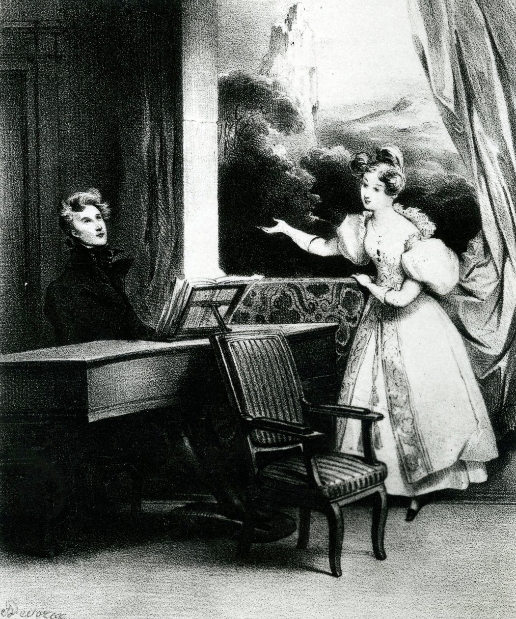 Sanatçı, 1831 (litografi) by Achille Devéria