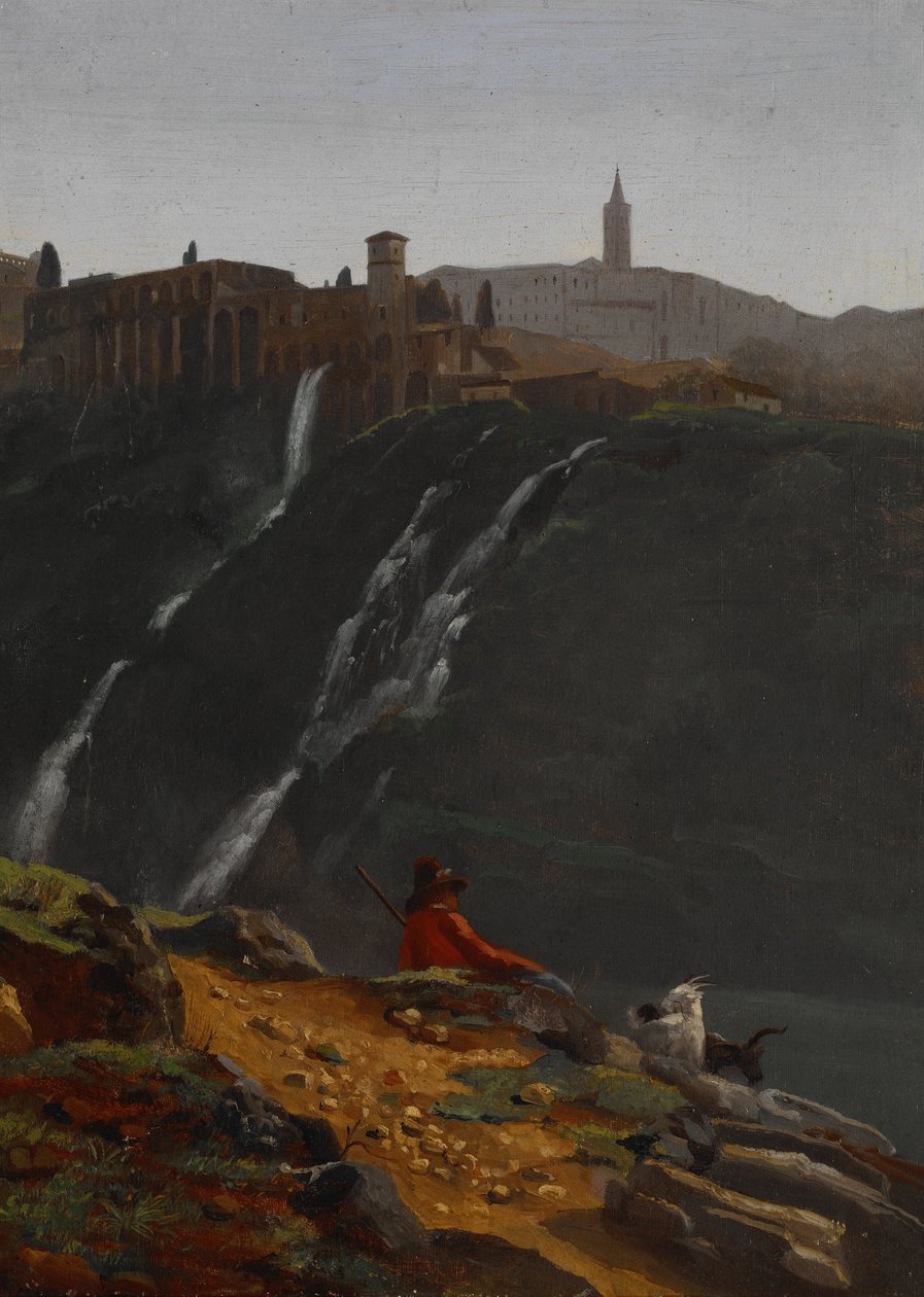 Tivoli Şelalelerinin Karşısında Keçi Çobanı by Achille Etna Michallon