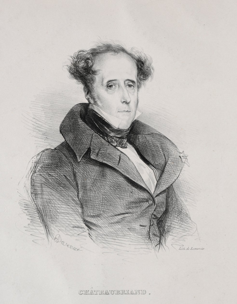 Francois Rene Auguste Victome de Chateaubriand. by Achille Devéria