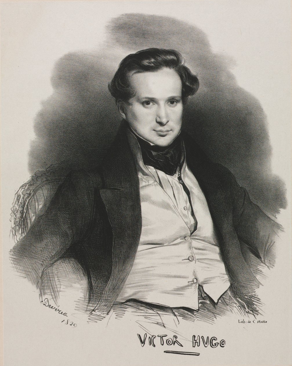 Victor Hugo, 1829. by Achille Devéria