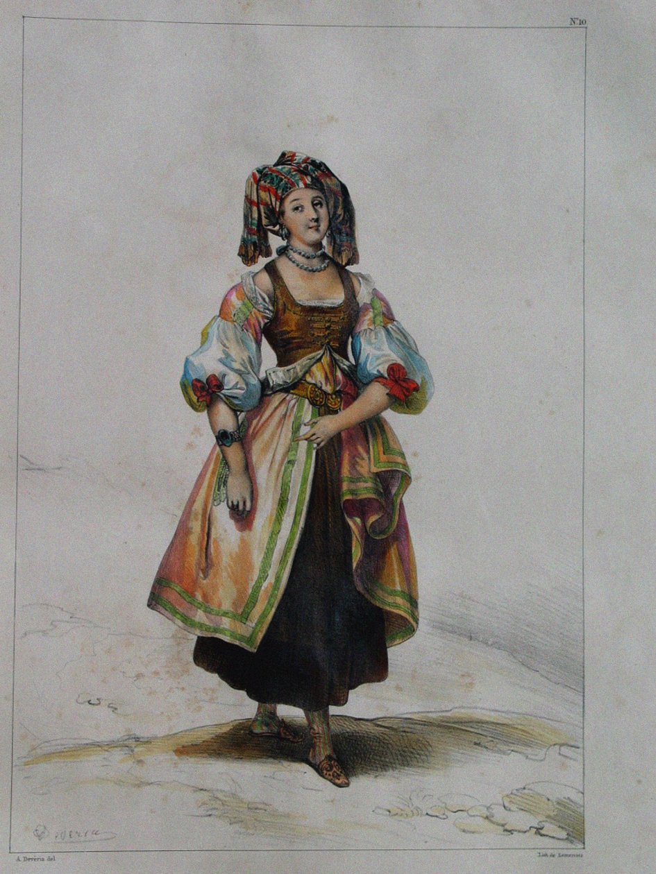 Rus elbiseli kadın, c. 1843 by Achille Devéria