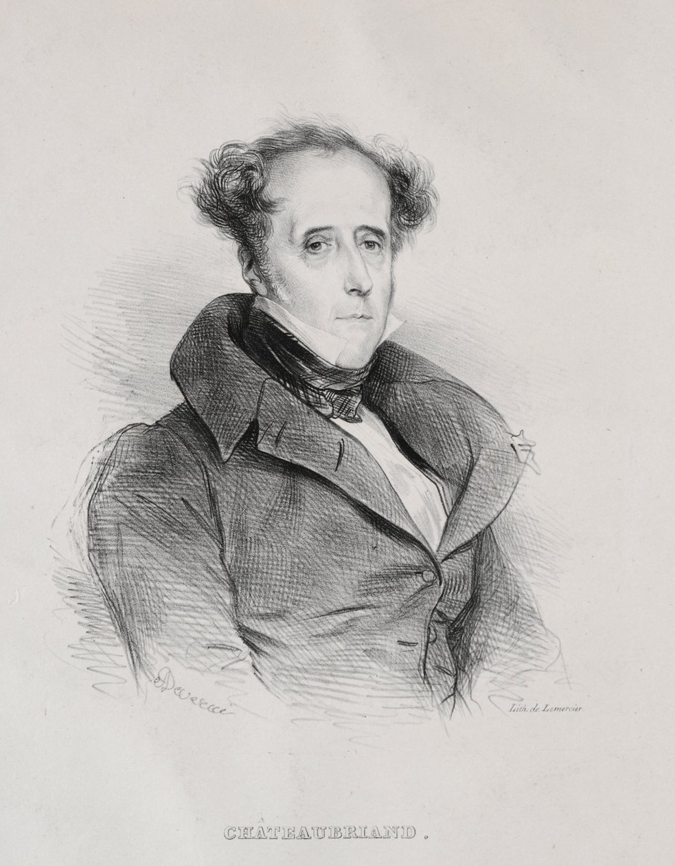 François René Auguste Victome de Chateaubriand by Achille Devéria