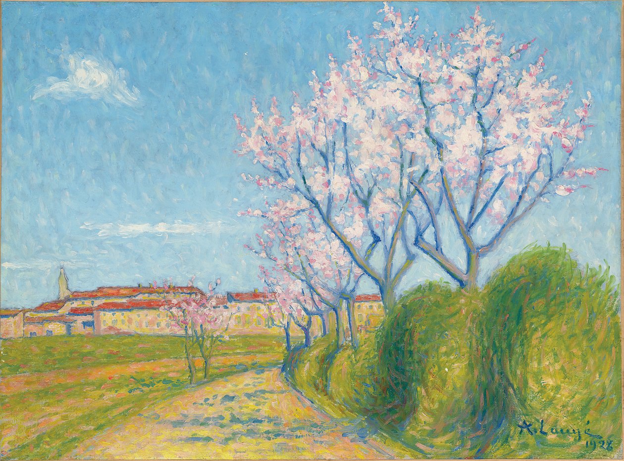 Cailhavel girişinde çiçek açan ağaçlar by Achille Lauge