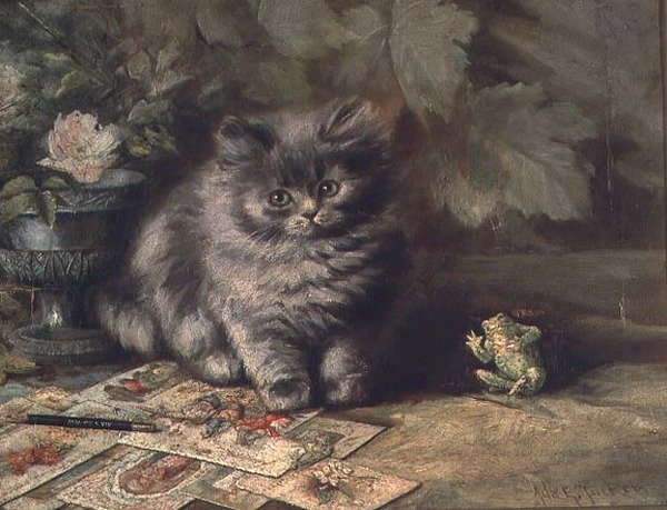 Bir kedi yavrusu portresi by Ada Eliza Tucker