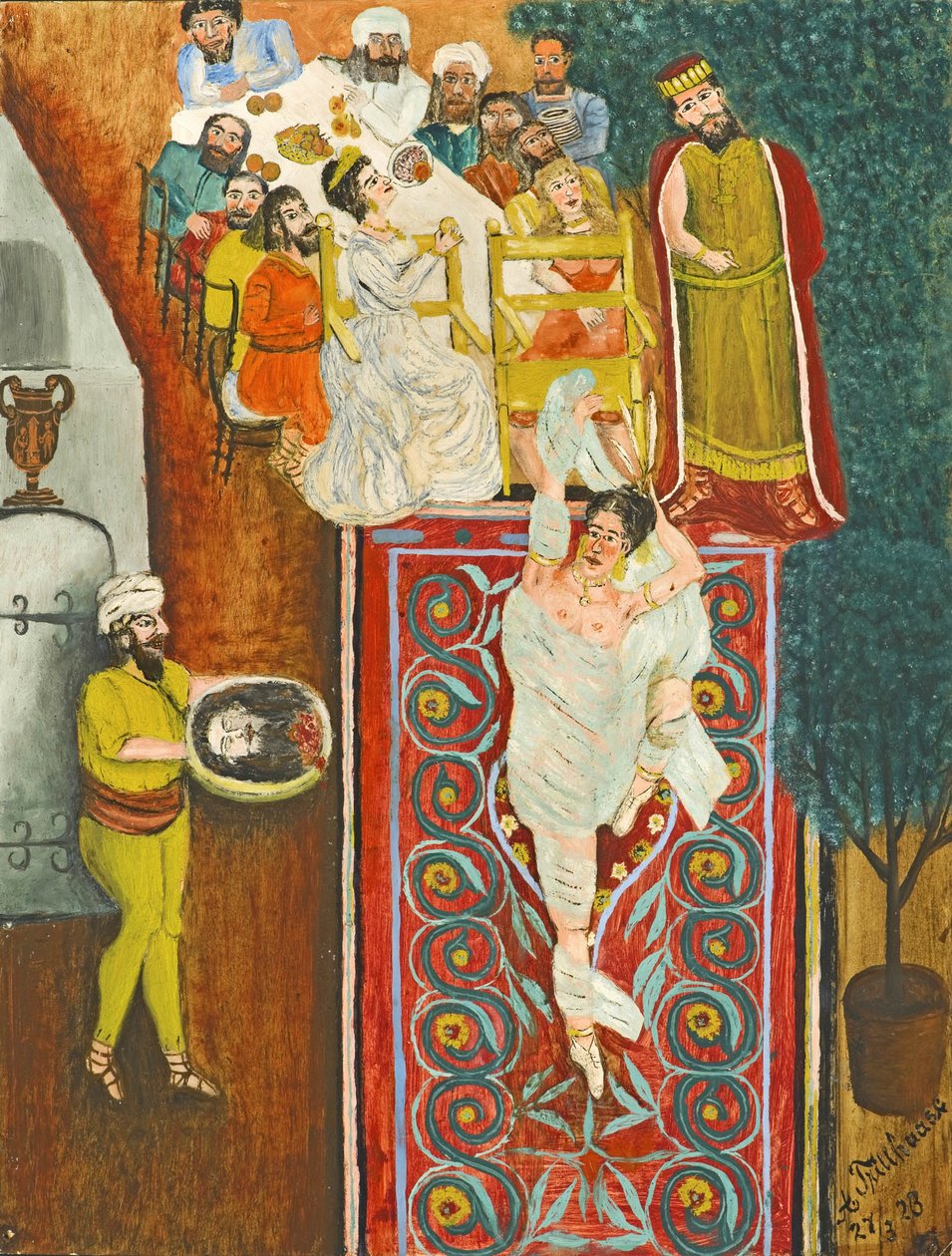  Salome und das Haupt Johannes des Taufersn by Adalbert Trillhaase