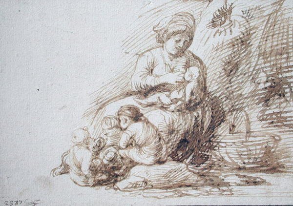 kadın emzirme by Adam Elsheimer