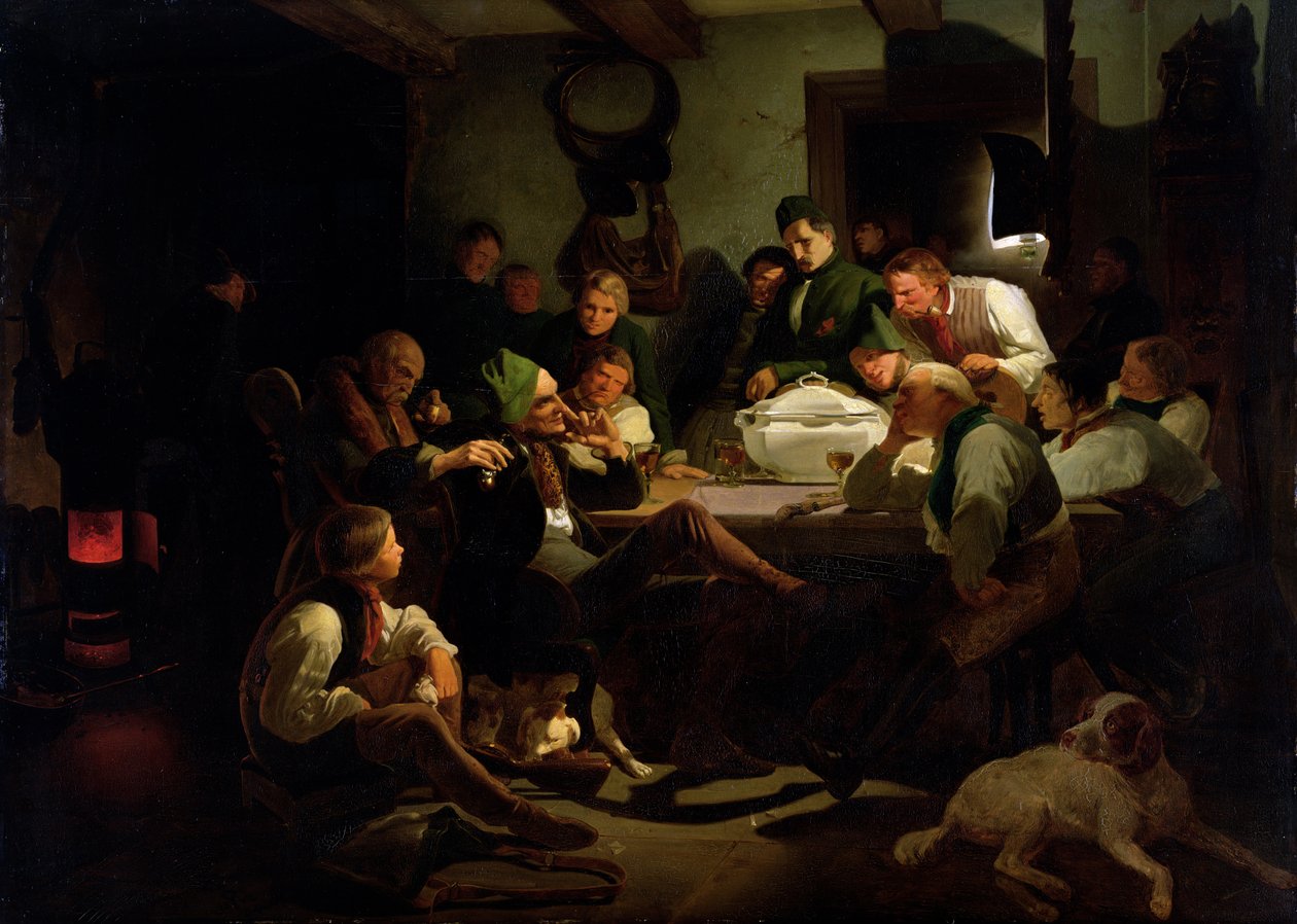 Munchhausen av hikayelerini anlatıyor, 1842 by Adolf Schrodter