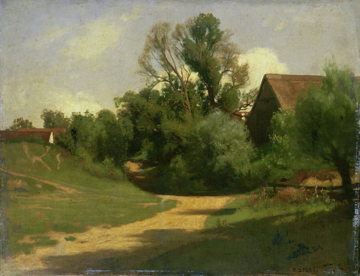 Oberaudorf yakınlarındaki manzara (karttaki yağ) by Adolf Stabli