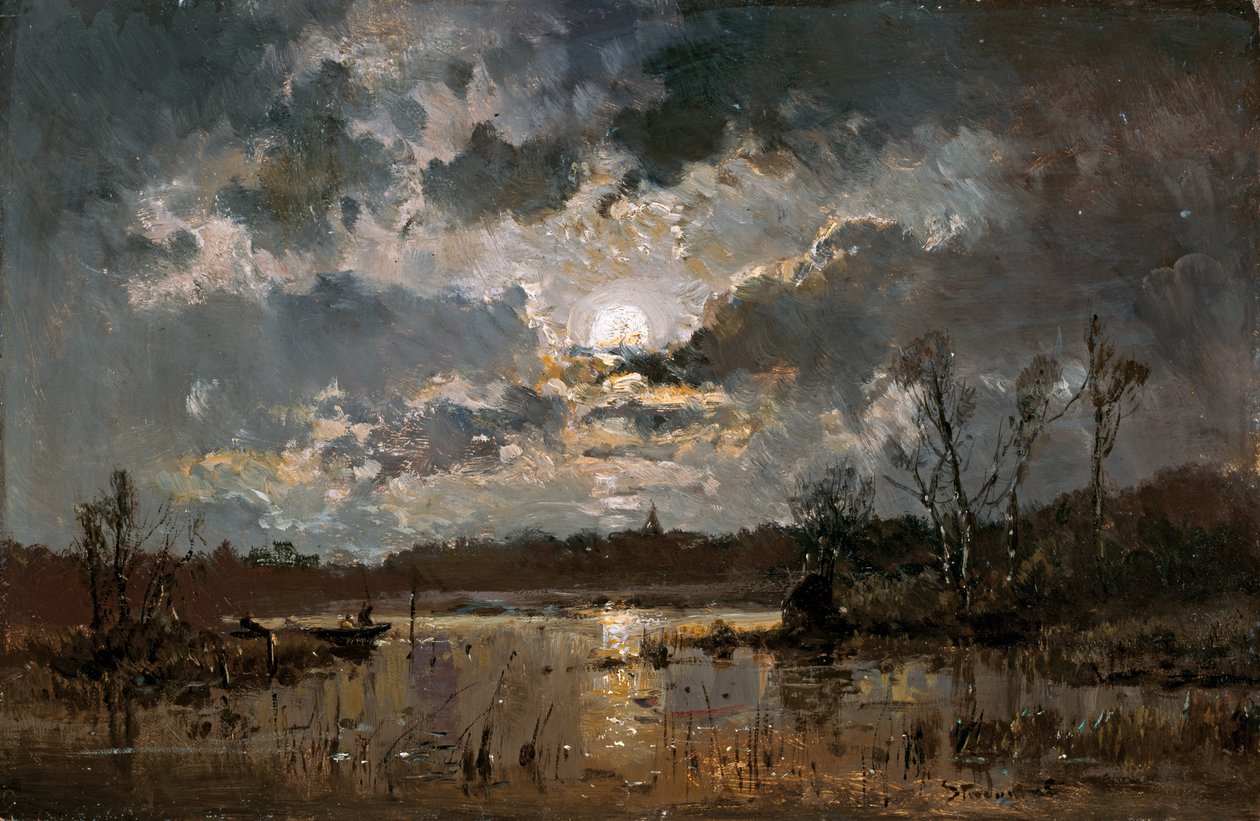 gölde ay ışığı by Adolf Stademann