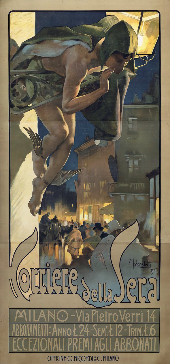 Corriere della Sera, 1898. by Adolfo Hohenstein