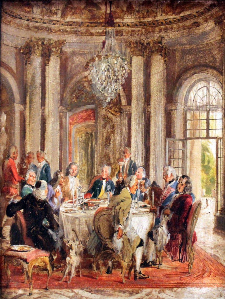Yuvarlak masa Friedrichs II by Adolph Menzel