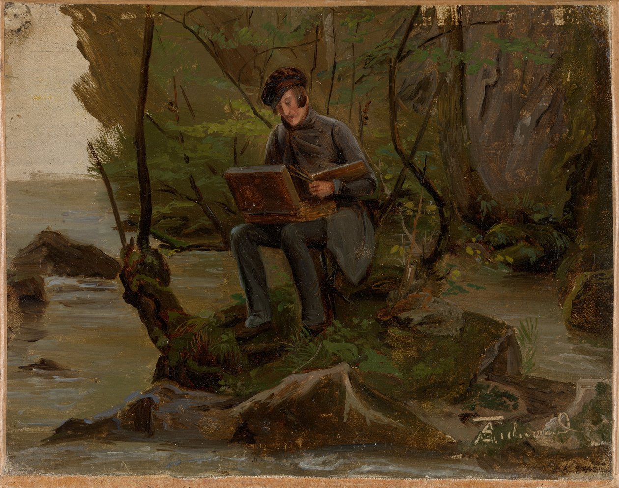 Boya Kutusunda Bir Ressam by Adolph Tidemand