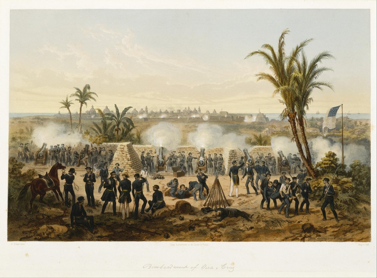 Vera-Cruz bombardımanı by Adolphe Jean Baptiste Bayot