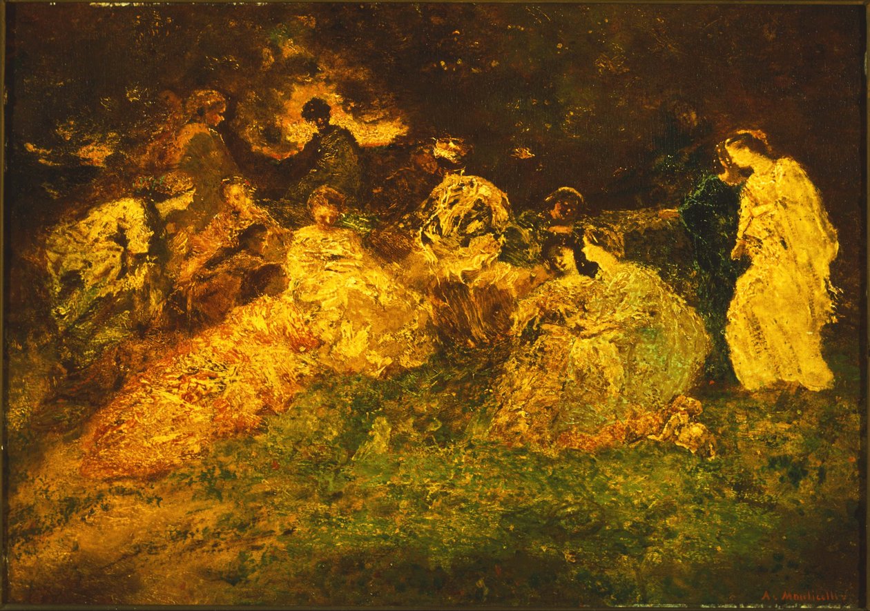 şenlikli şampet by Adolphe Joseph Thomas Monticelli