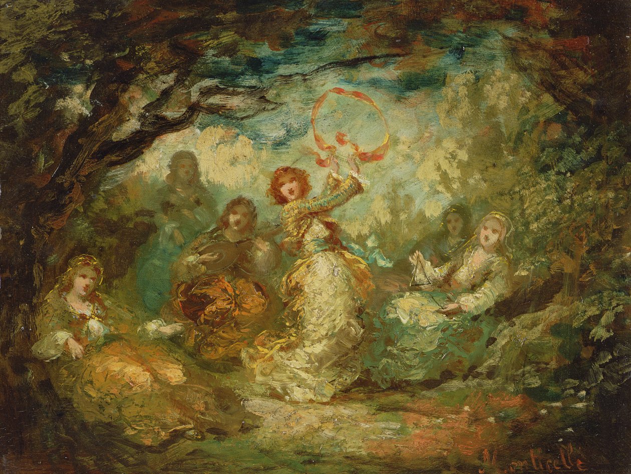 Çingeneler dans ediyor, 19. yüzyıl by Adolphe Joseph Thomas Monticelli