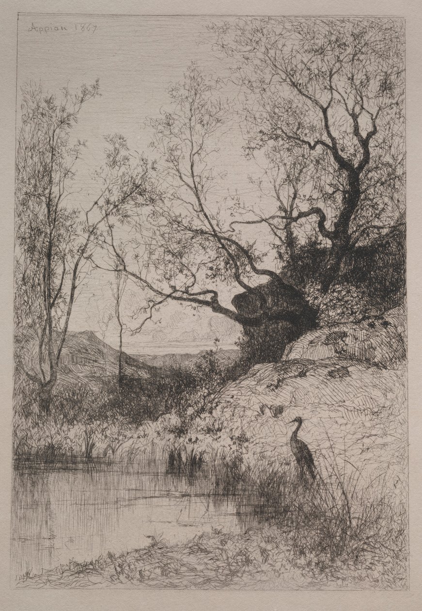Bir Gölet, 1867. by Adolphe Appian