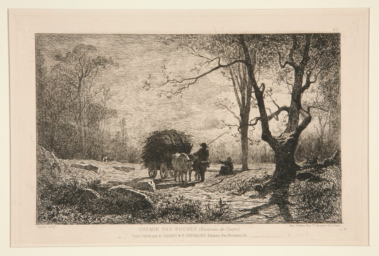 Kayaların yolu (Creys çevresinde) by Adolphe Appian