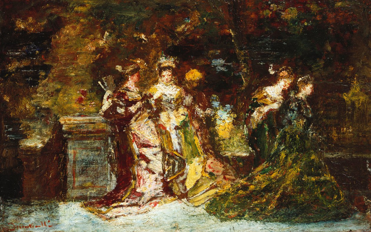 Fete Galante, c.1870 by Adolphe Joseph Thomas Monticelli