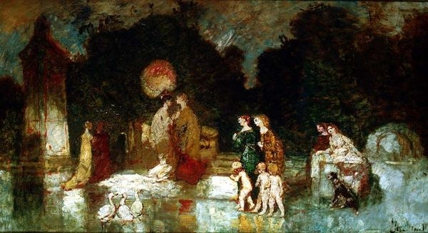 Parktaki Sahne by Adolphe Joseph Thomas Monticelli