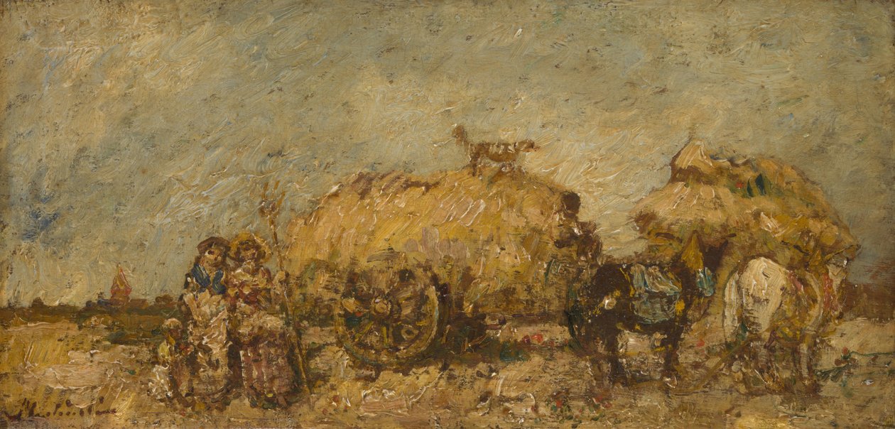 Hayfield, c. 1870 by Adolphe Joseph Thomas Monticelli