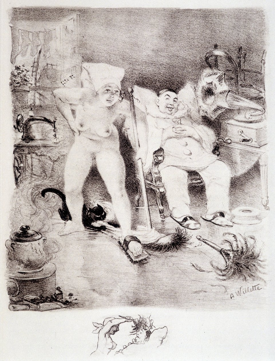 Tembellik - çizim Willette by Adolphe Leon Willette