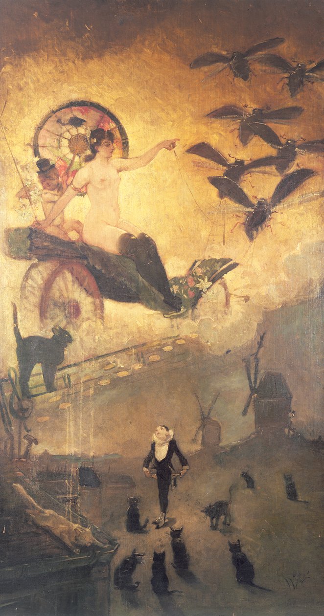 Kara Kediler by Adolphe Leon Willette