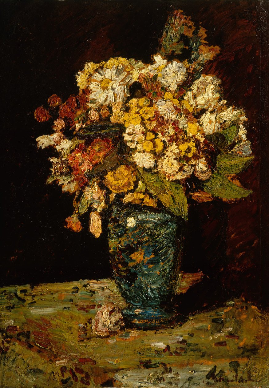 Mavi Vazoda Çiçekler, 1879-1883. by Adolphe Joseph Thomas Monticelli
