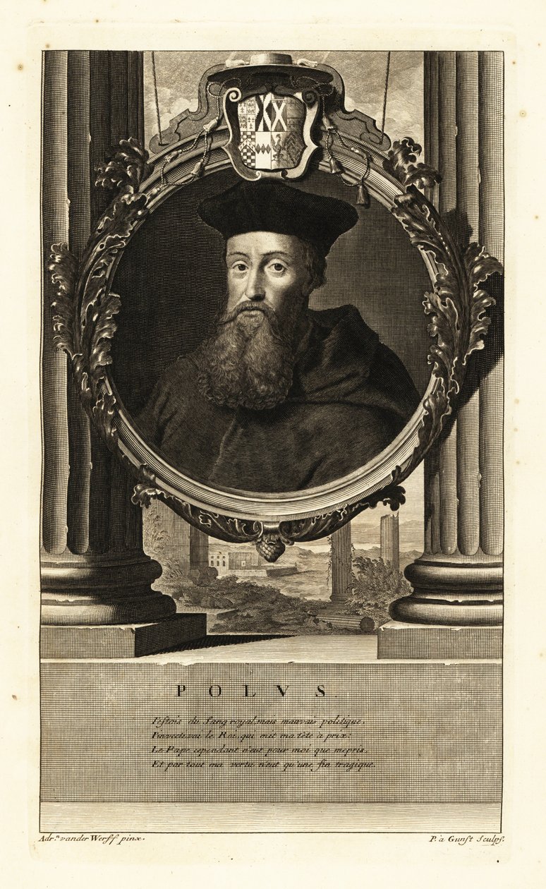 Reginald Pole (1500-1558) (gravür) by Adriaan van der (after) Werff