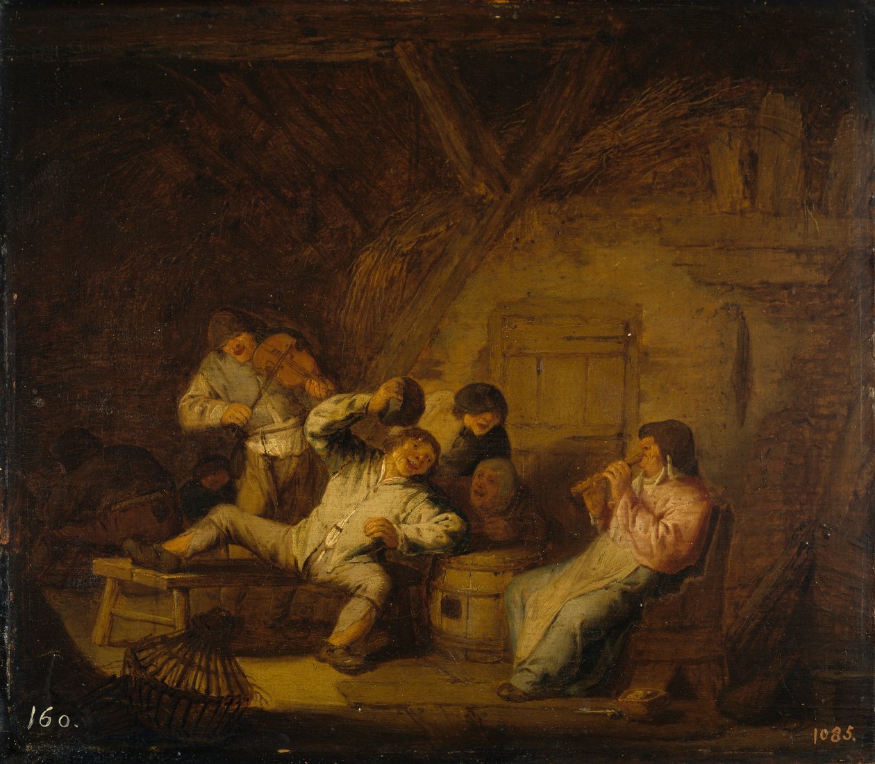 Flüt ve keman eşliğinde ülke konseri by Adriaen Jansz. van Ostade