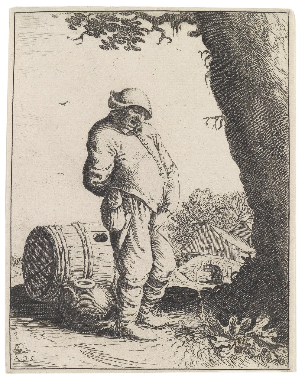 işeyen çiftçi by Adriaen Jansz. van Ostade