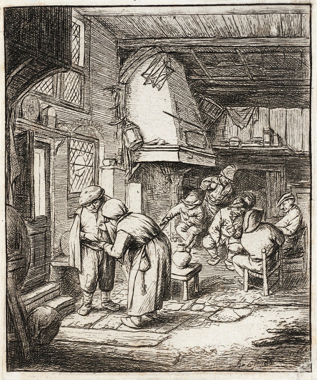 Köylü Borcunu Kapatıyor by Adriaen Jansz. van Ostade