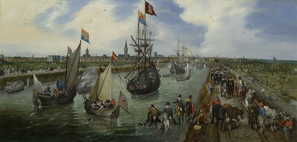 Middelburg limanı by Adriaen van de Venne  