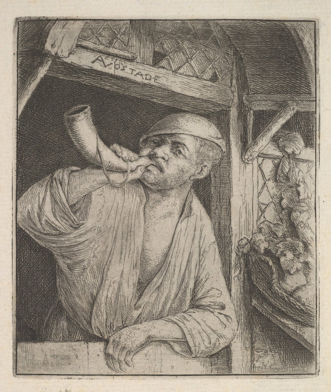 Fırıncı Üfleme Boynuzu, 1610-85. by Adriaen Jansz. van Ostade