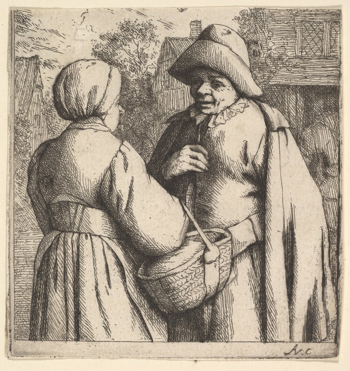 Sokakta Konuşma, 1610-85. by Adriaen Jansz. van Ostade