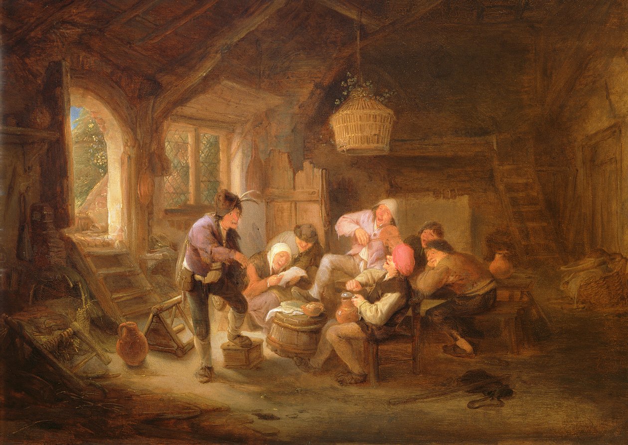 İçme Sahnesi (bakır üzerine yağ) by Adriaen Jansz. van Ostade