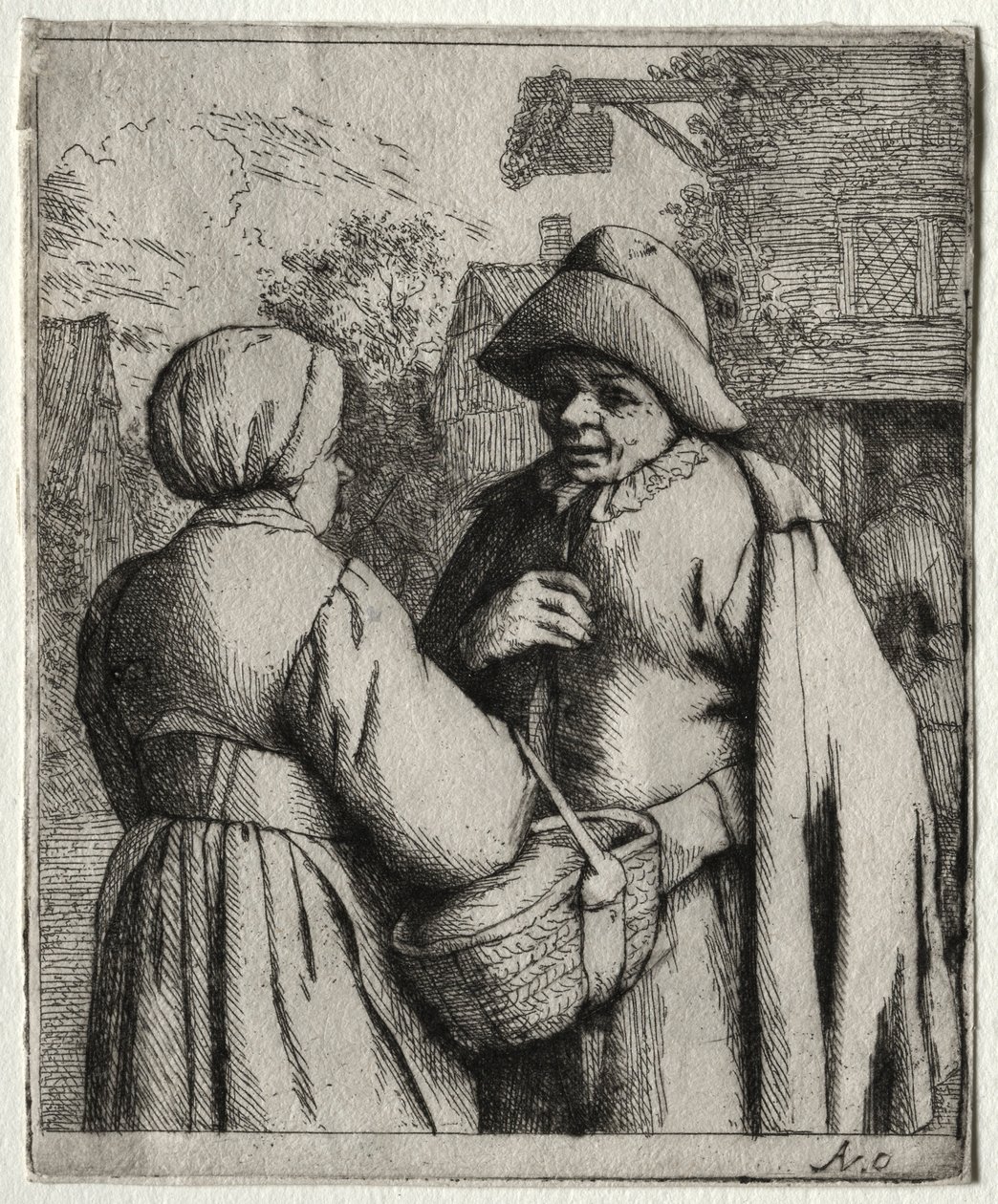 Erkek ve Kadın Sohbeti. by Adriaen Jansz. van Ostade
