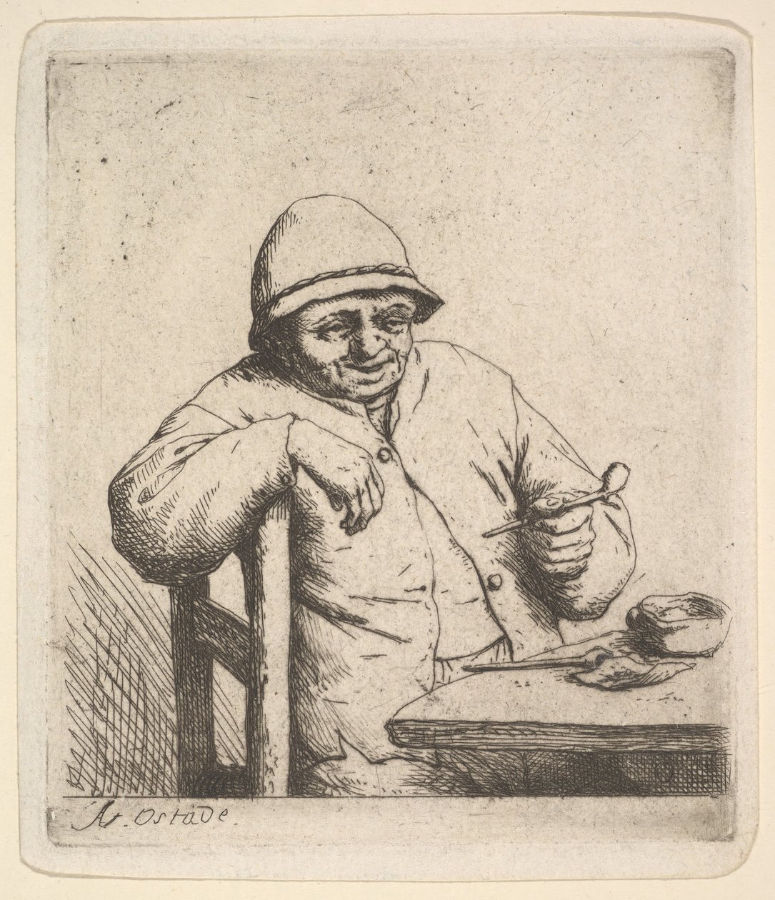 Pipolu Köylü, 1640-80. by Adriaen Jansz. van Ostade
