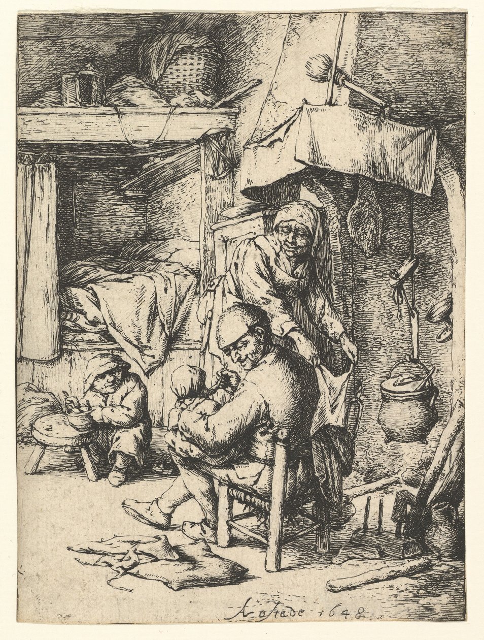 Pater Aileleri, 1648. by Adriaen Jansz. van Ostade