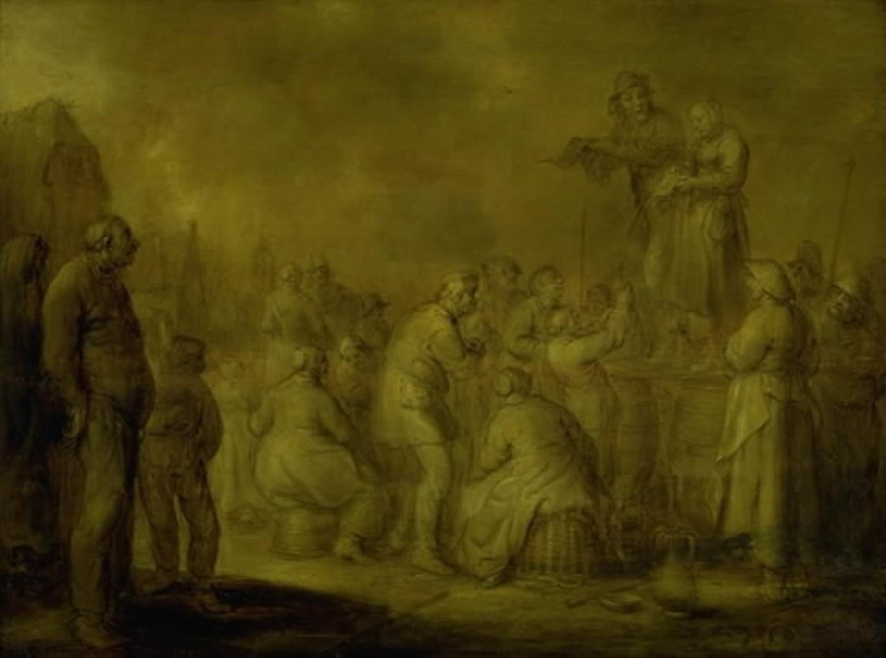 sokak şarkıcıları by Adriaen Pietersz. van de Venne