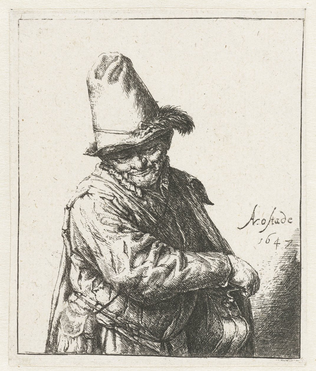 vinç döndürücü lir adam by Adriaen van Ostade