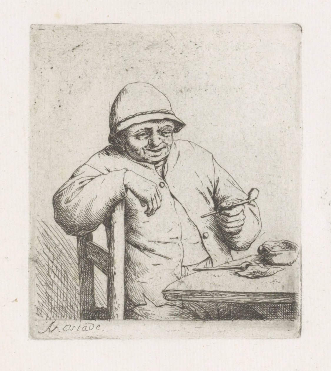 Masada bir boru olan adam by Adriaen van Ostade