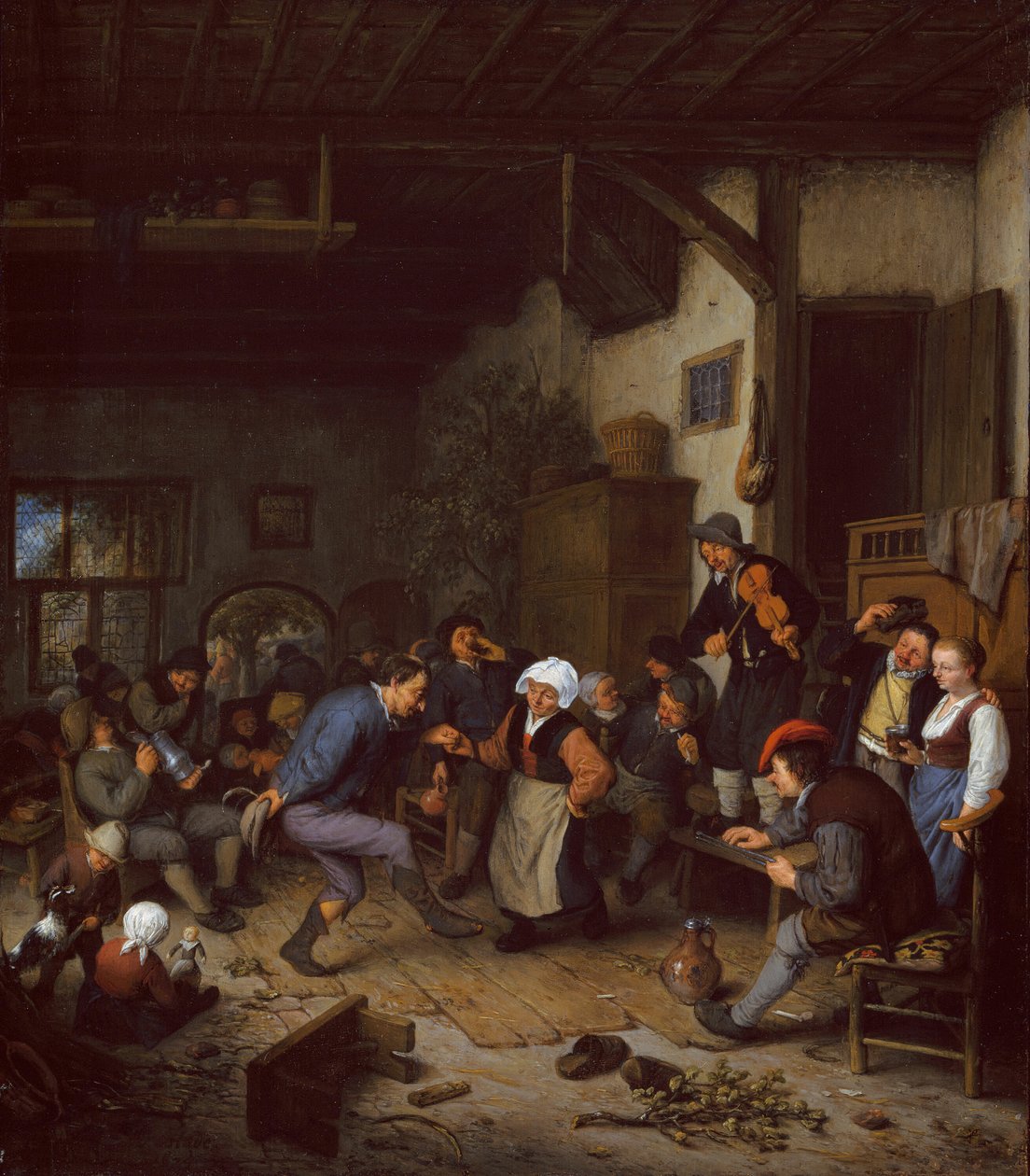 Bir Handaki Merrymakers, 1674. by Adriaen van Ostade