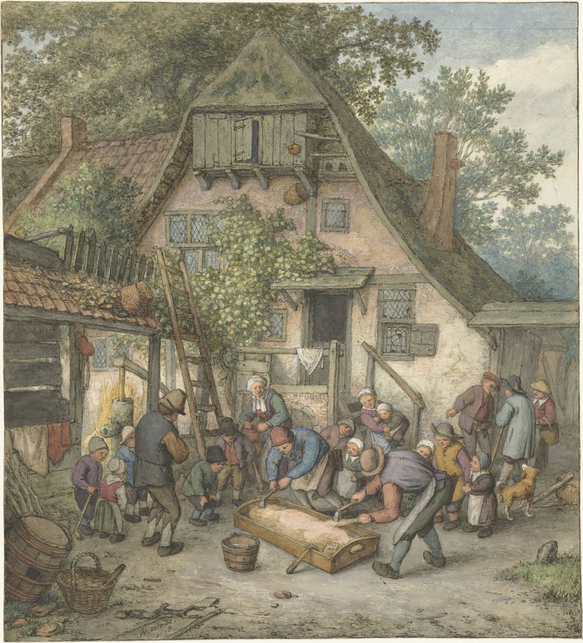 Domuzu Haşlamak Domuzu Kazmak by Adriaen van Ostade