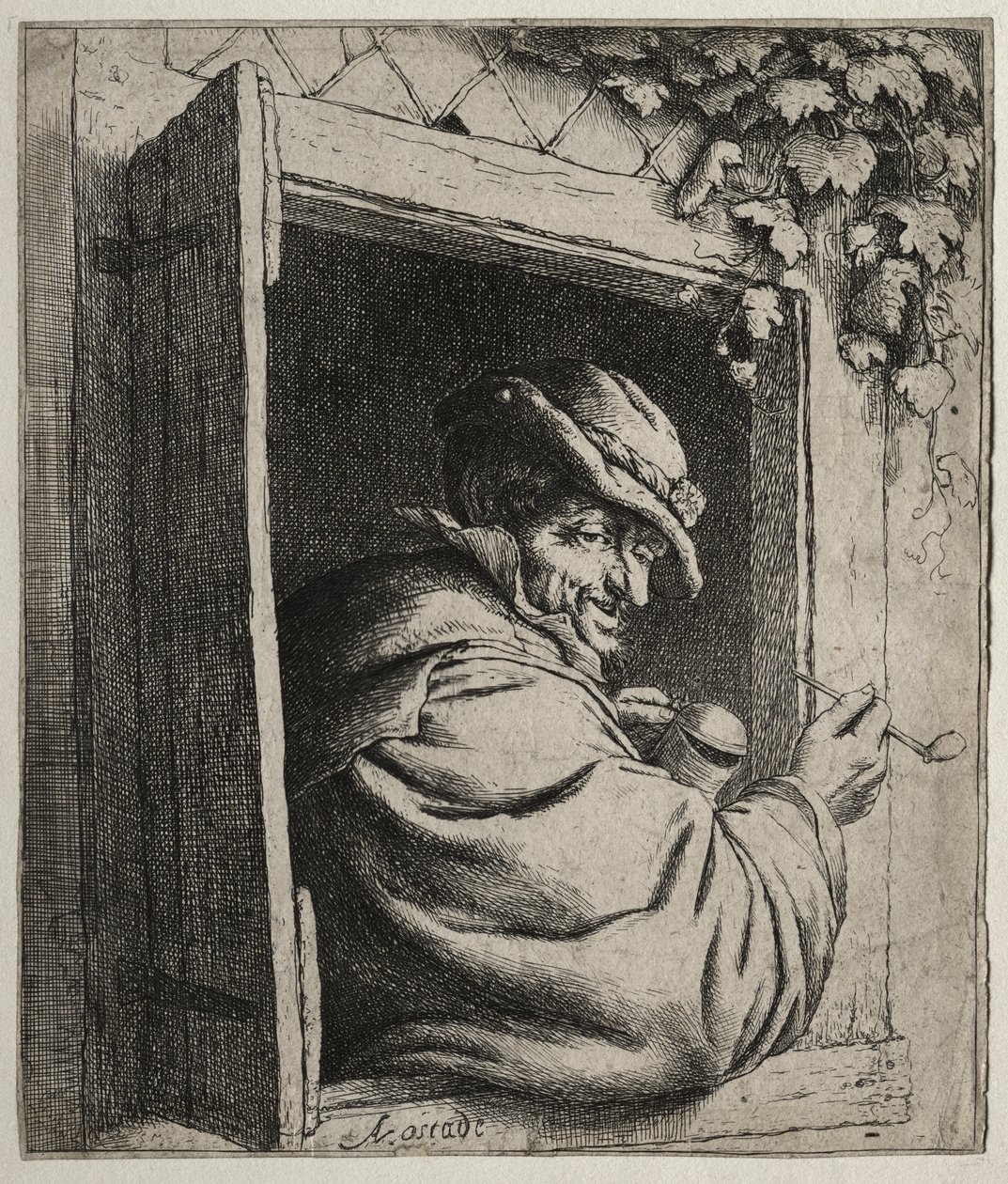 Penceredeki Sigara İçen by Adriaen van Ostade