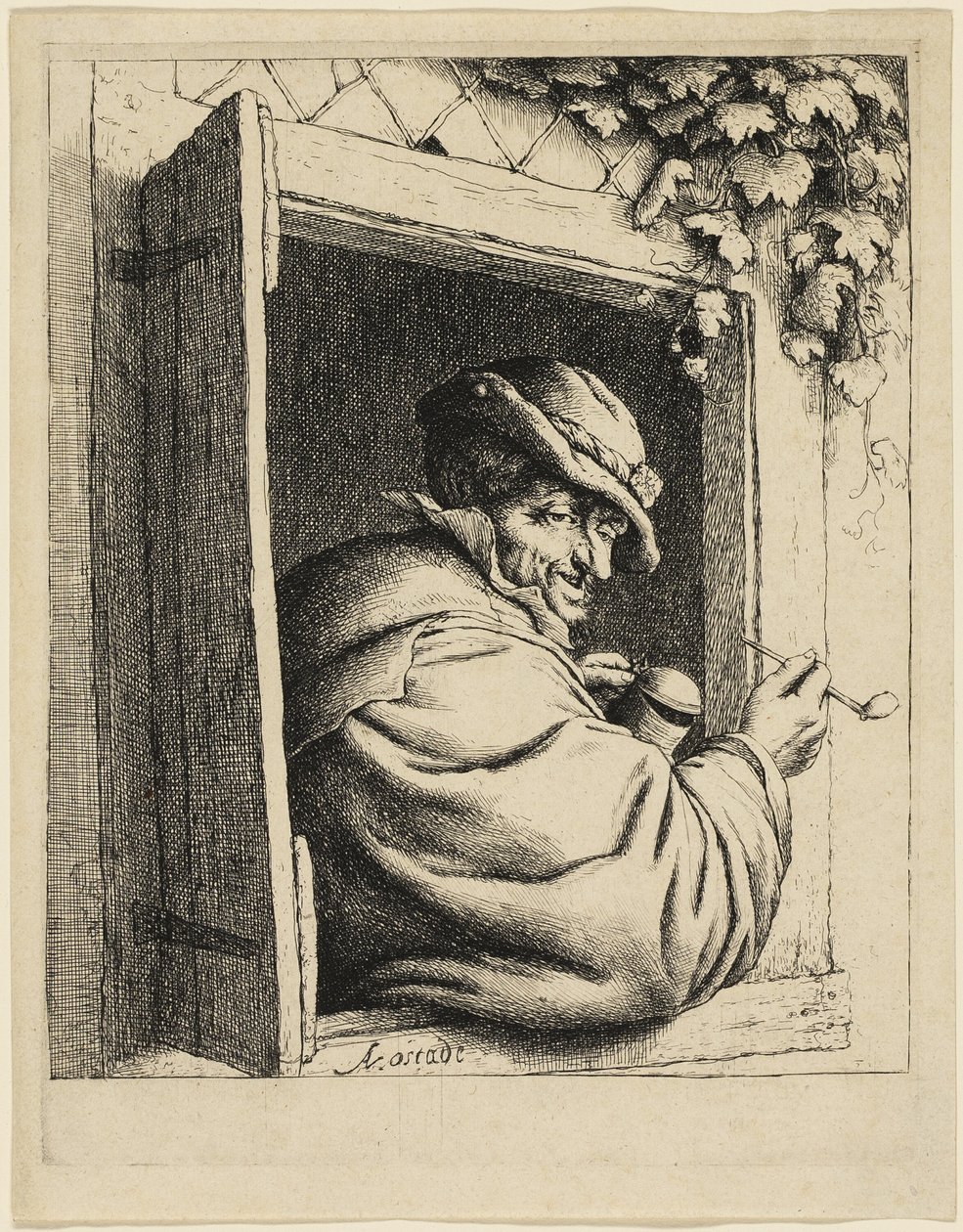 Penceredeki Sigara İçen by Adriaen van Ostade