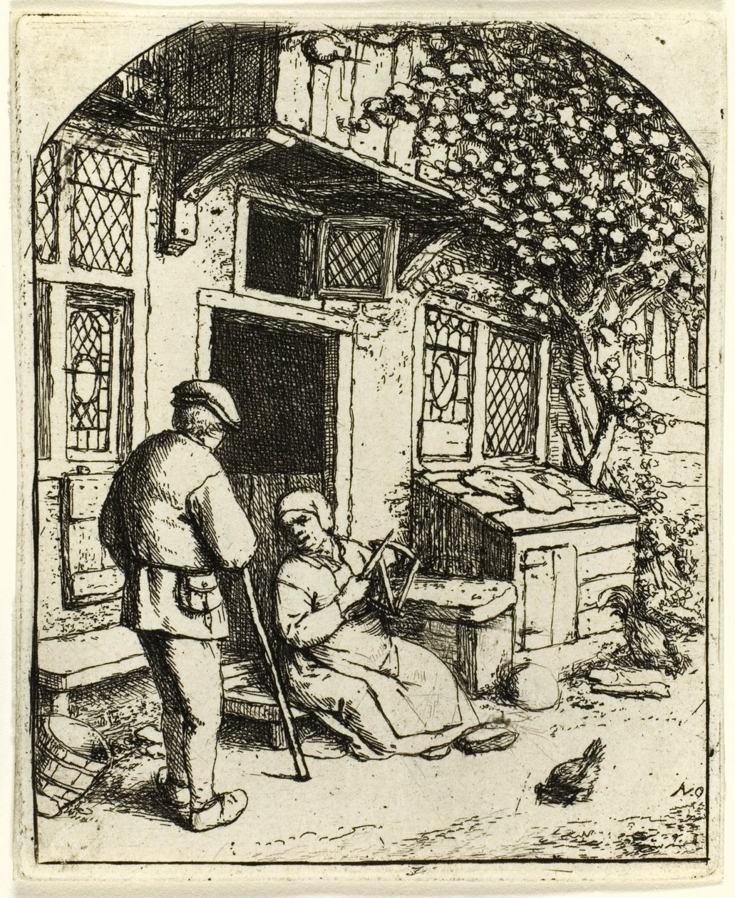 Makaraya Sarılan Kadın by Adriaen van Ostade