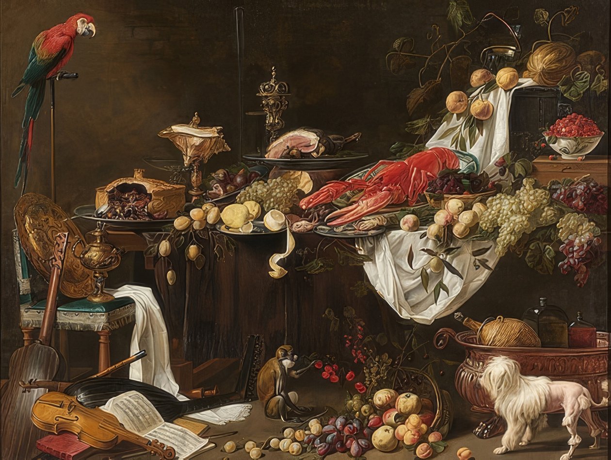 Ziyafet natürmort. 1644 by Adriaen van Utrecht