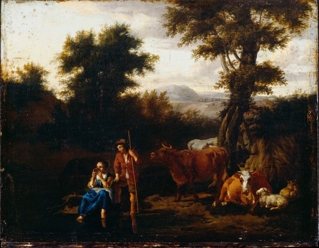 Köylüler ve Sığır by Adriaen van de Velde
