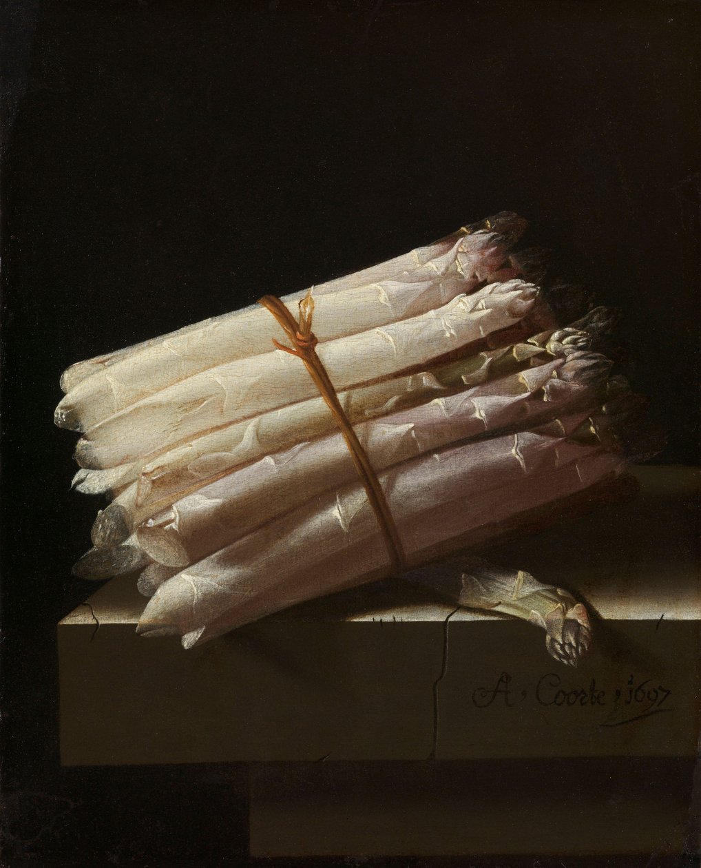 Kuşkonmaz ile Natürmort, 1697 by Adrian Coorte